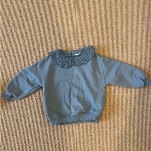 Zara Kids' RUSTIC FRILL COLLAR SWEATSHIRT, Size 5